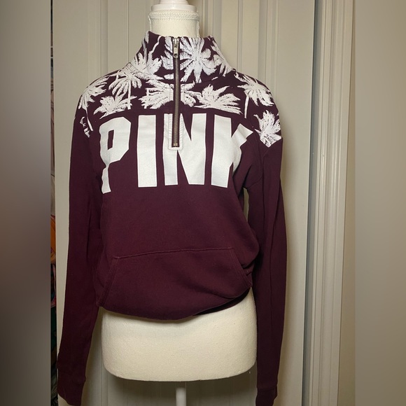 VS PINK Half Zip Rare Tropical Print - Picture 2 of 6